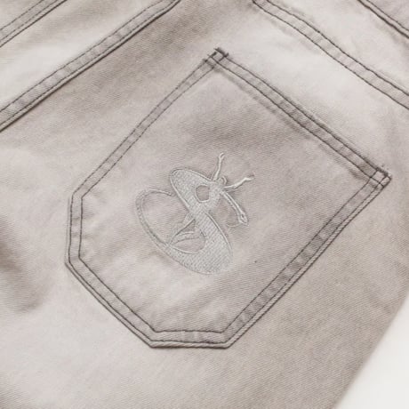 YARDSALE "SLUB STAIN PHANTASY JEANS" (SILVER) M