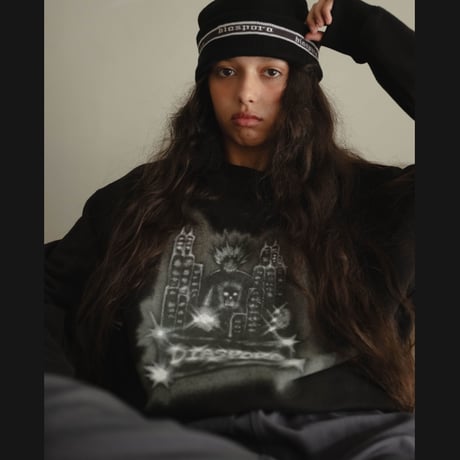 DIASPORA "Spiky Boy Crewneck Sweatshirt" (Black) XL