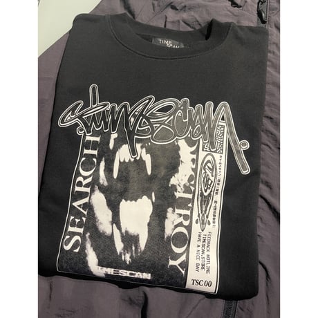 TIME SCAN "SEARCH & DESTROY CREWNECK" (Black) M