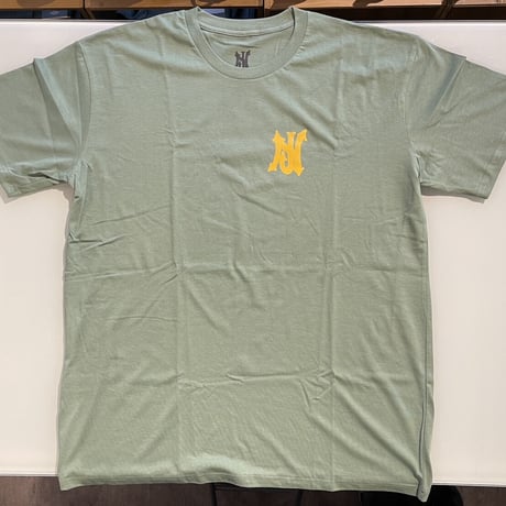 "NJ X THERE X REAL - 'FRIENDSHIP' Tee"(Sage Green)XL
