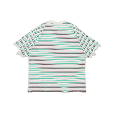 DIASPORA "Printed Stripe S/S Top" (White) XL