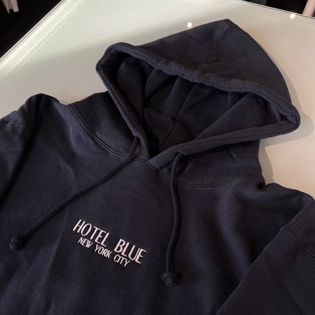 HOTEL BLUE "Embroidered Logo Hoody" (NAVY) L