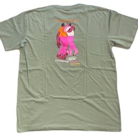 "NJ X THERE X REAL - 'FRIENDSHIP' Tee"(Sage Green)XL