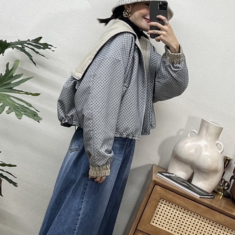フーデッドジップアップブルゾン
