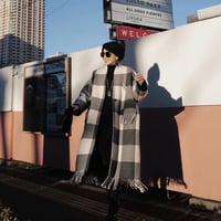 チェック柄ロングコート