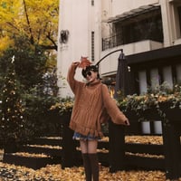 フリンジハイネックセーター