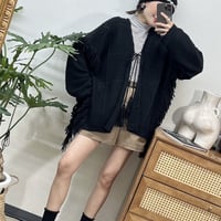 フリンジニットカーディガン