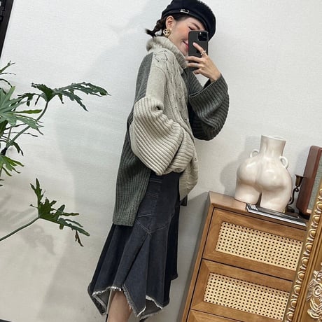 ドッキングデニムスカート