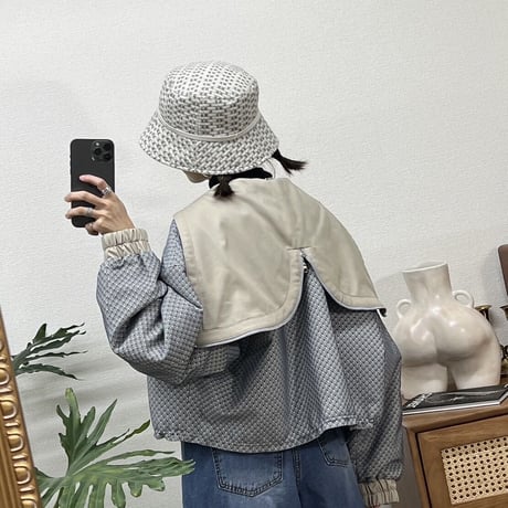 フーデッドジップアップブルゾン