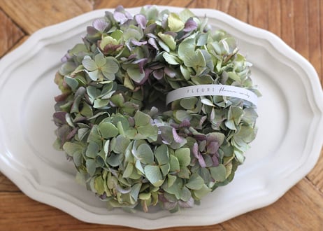 秋色紫陽花のリース