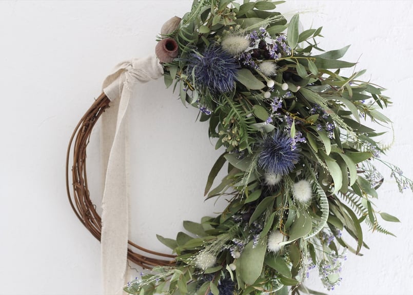 6.ユーカリハーフリース 匿名配送】☆リボン選べる♪ フレッシュ生花 ユーカリ ハーフ