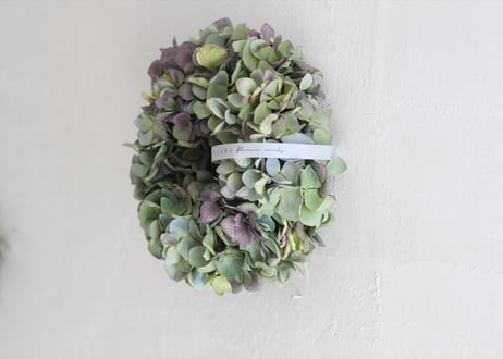 秋色紫陽花のリース