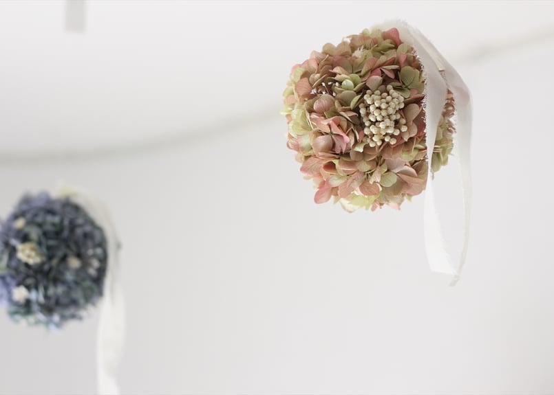 秋色紫陽花のフラワーボール ボールリース 紫陽花のフラワーボール | F L E U R I