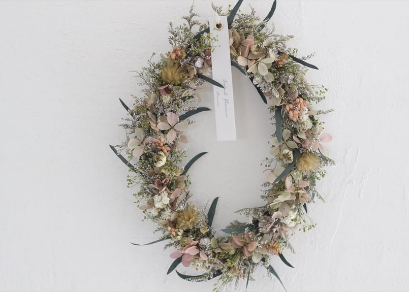 オーバルリース(ピンク） | F L E U R I