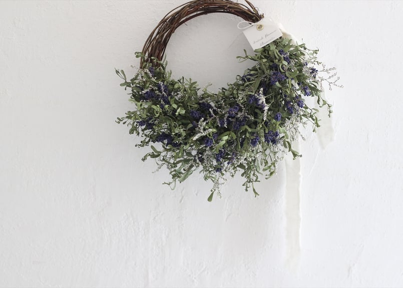 ◆ハーフリース◇ユーカリ◇ベッチーズブルー ユーカリポポラスのハーフリース リース Allium blue perfume 通販