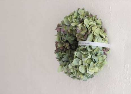 秋色紫陽花のリース_002