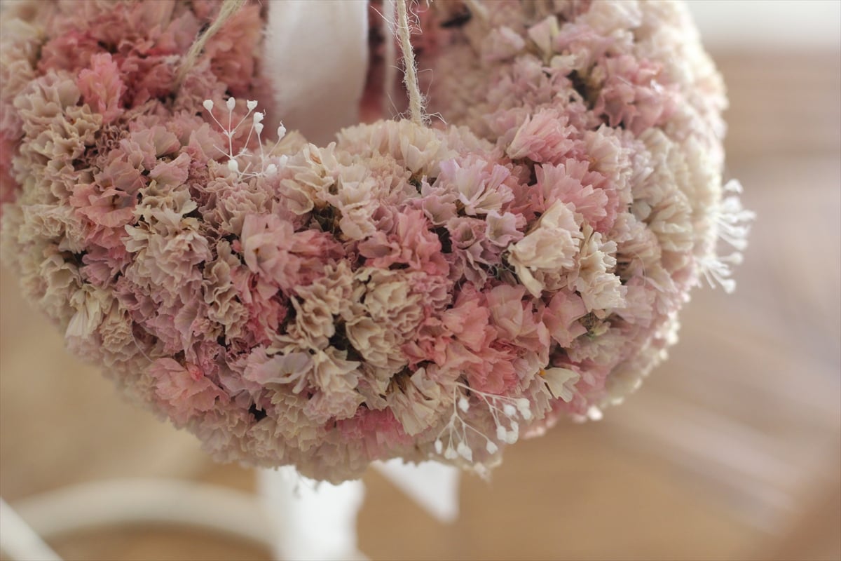 ピンクスターチスのフライングリース♡ スターチスのフライングリース アプリコットピンク | F L E U R I