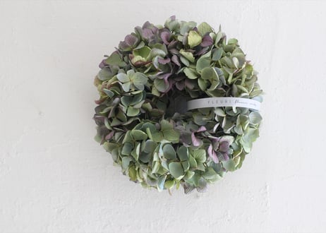 秋色紫陽花のリース