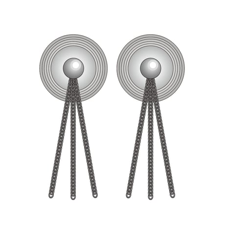 pierce : dot ＋ chain ( silver )