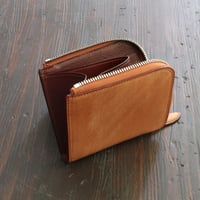 L字ファスナーコンパクト財布　本革　J.ベイカー社　ブライドルレザー　タン　10301