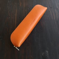 エクレアペンケース　本革　牛革スムース　オレンジ　50102