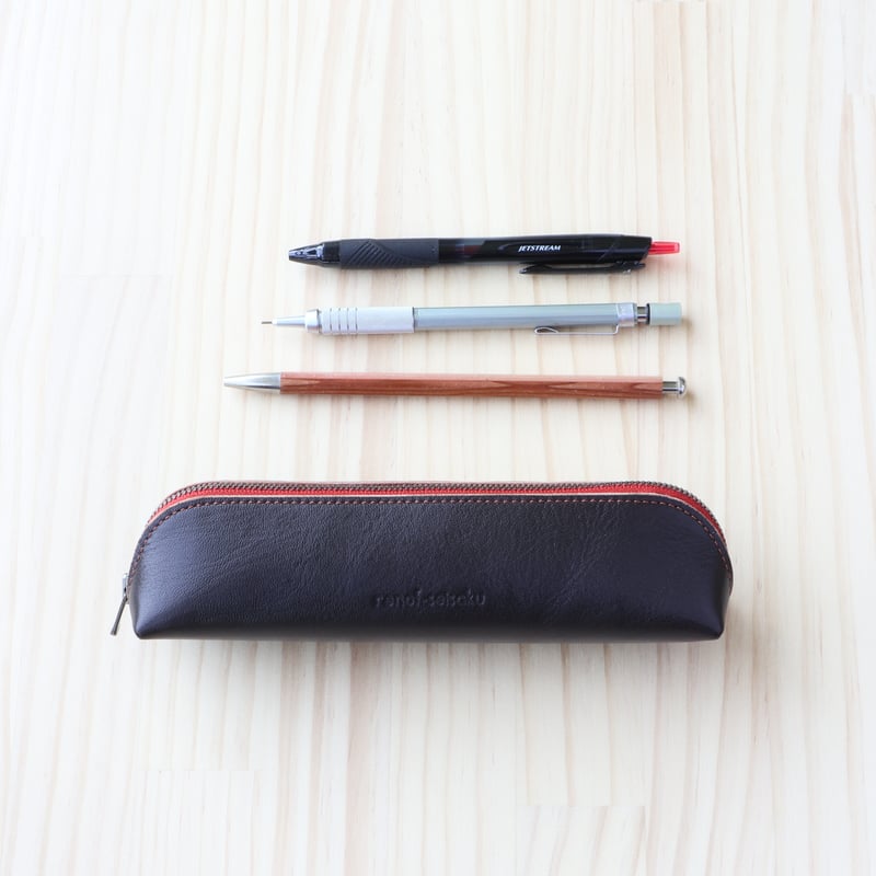 新品未使用品　スムースレザー製　ダークブラウンペンケース　ペンシルケース 新品未使用品 スムースレザー製 ダークブラウンペンケース