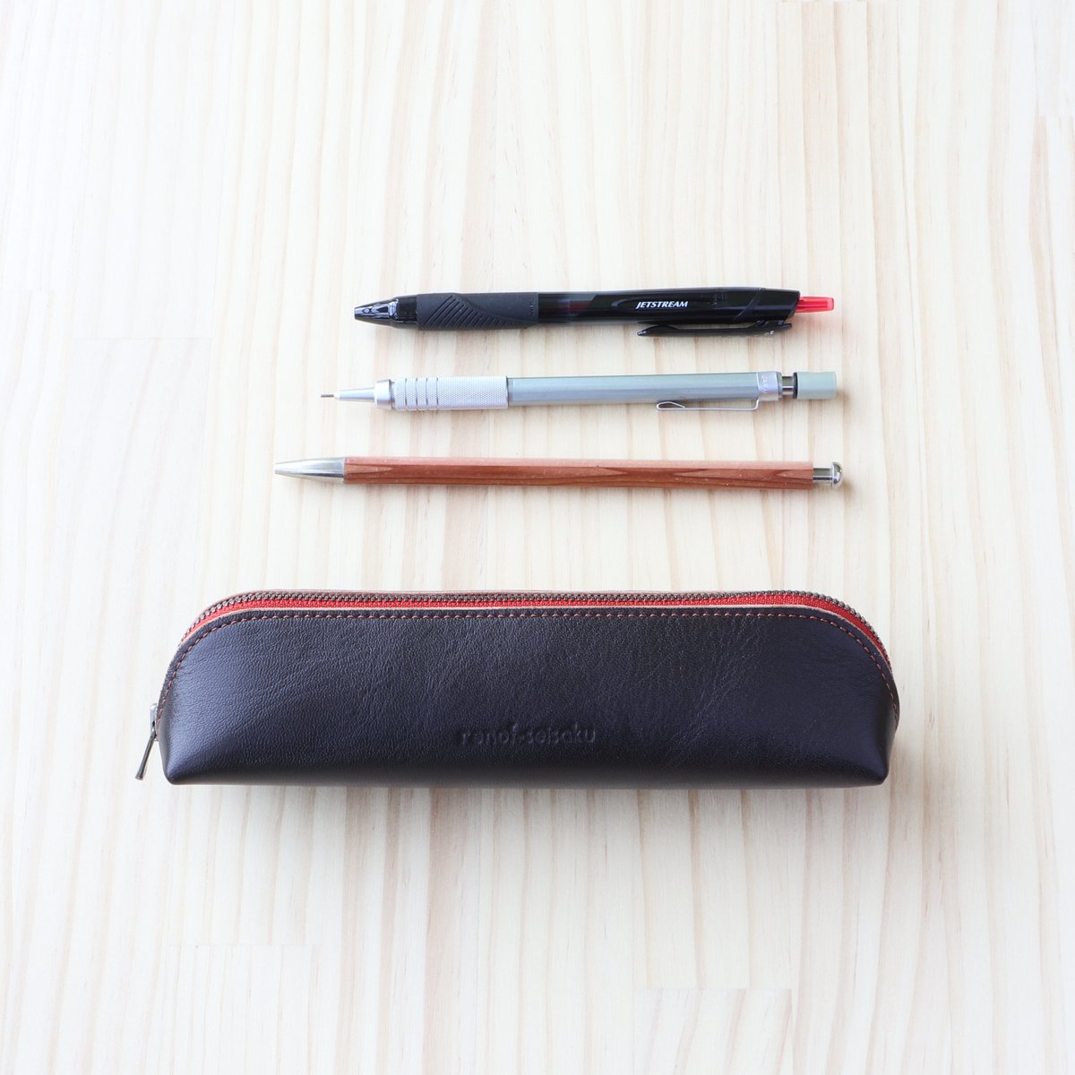 エクレアペンケース 本革 馬革スムース ダークブラウン 50103