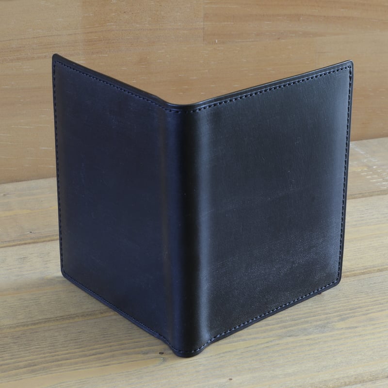 JL MANIER ブラックレザー 二つ折り財布