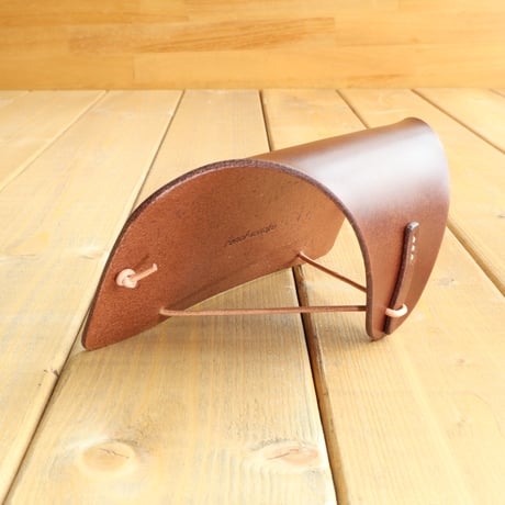 one sheet ポストカードスタンド(横長)　本革　イタリアンレザー　チョコ　50601