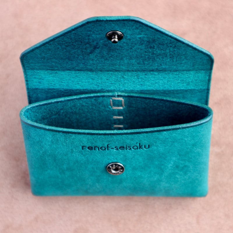 小物入れ na one sheet カードケース / 名刺入れ 本革 イタリアンレザー ターコイズ