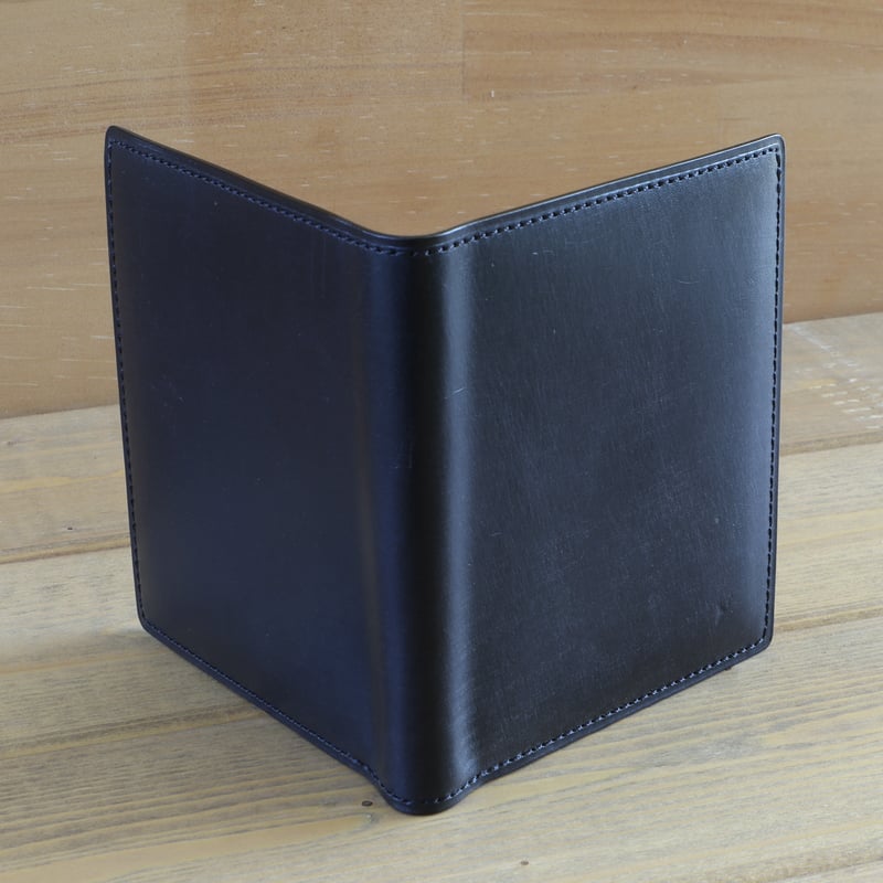純札 ( 二つ折り財布 ) 本革 J.ベイカー社 ブライドルレザー ブラック 