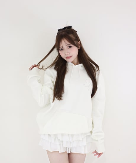 【P】logo frill mini skirt pants White
