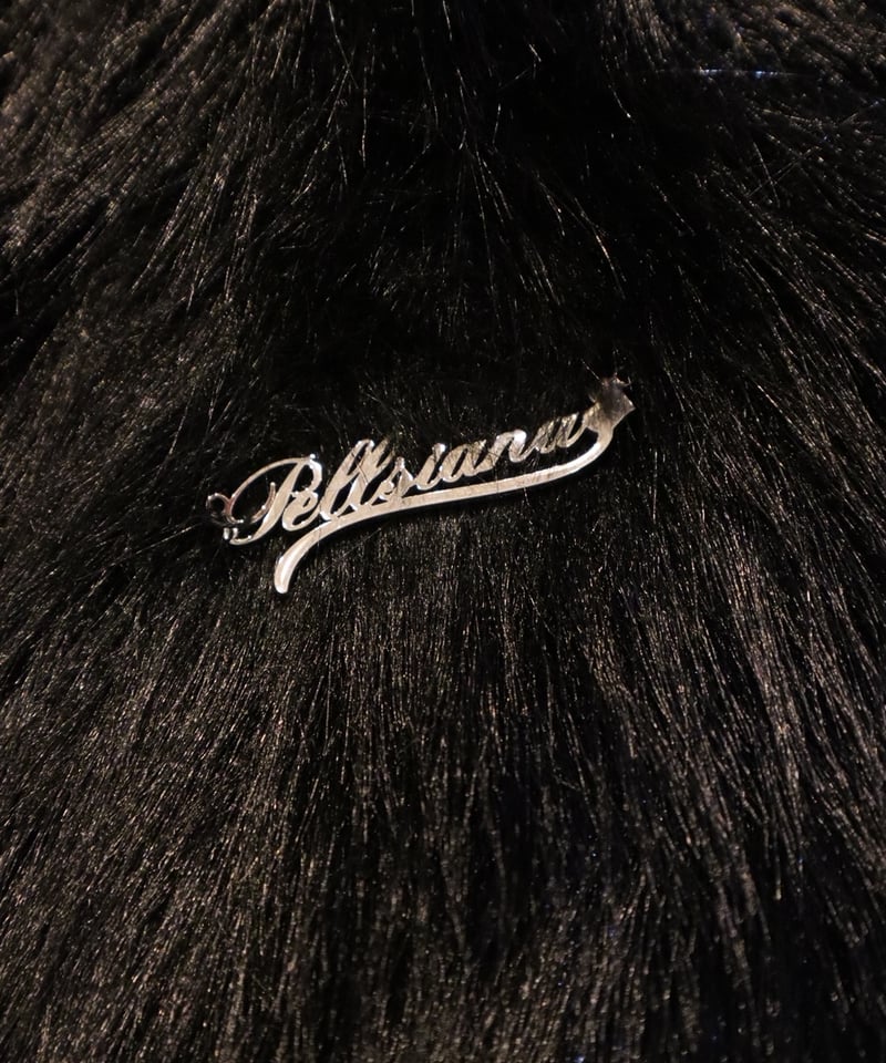 ペルシャナ　pellsiana charm logo far coat charm logo fur coat -Black- | pellsiana