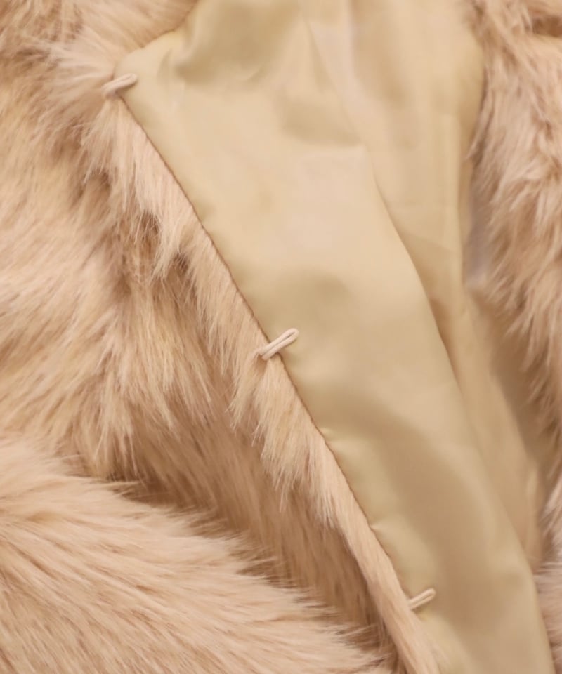 ペルシャナ　pellsiana charm logo far coat charm logo fur coat -Black- | pellsiana