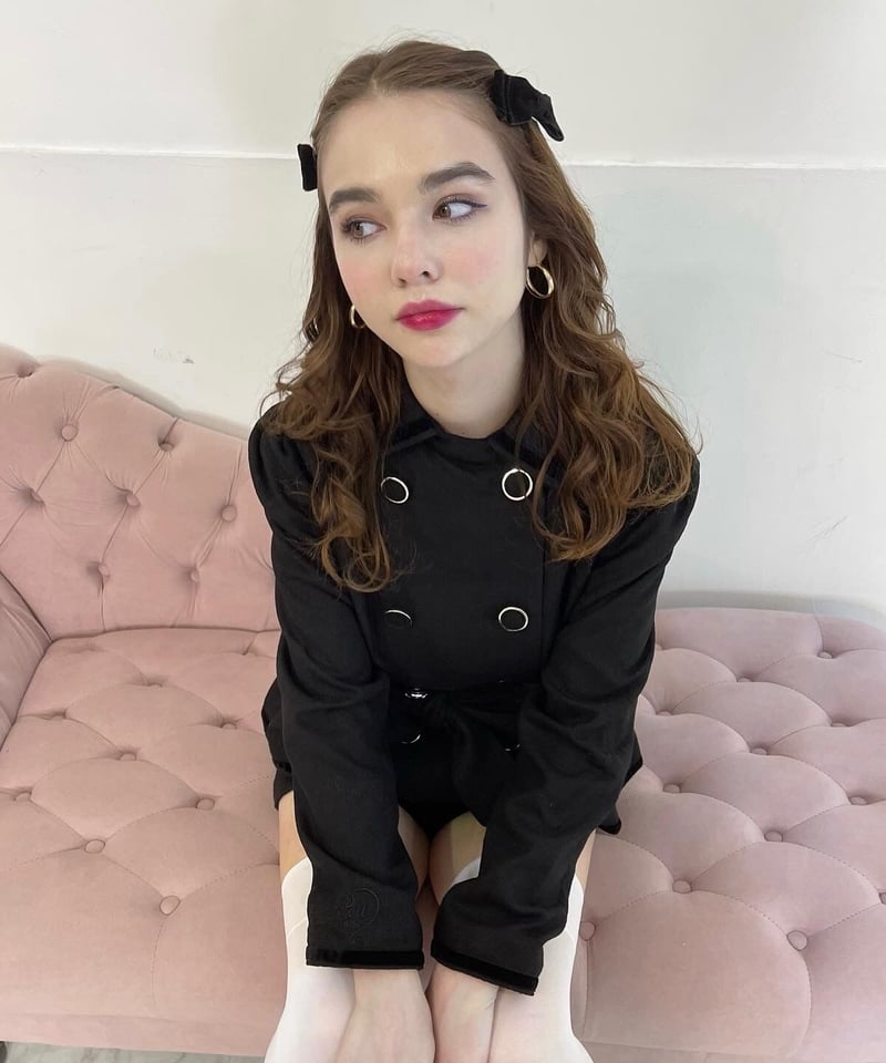pellsiana velours piping peplum jacket | pellsiana