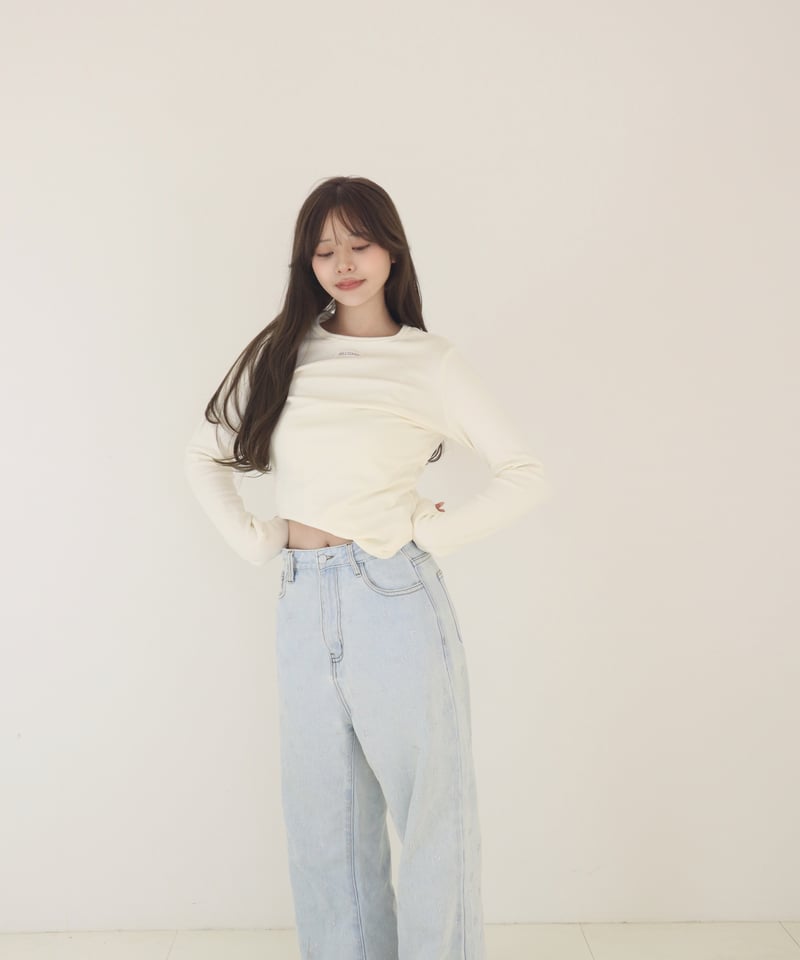 P』logo rhinestone denim | pellsiana