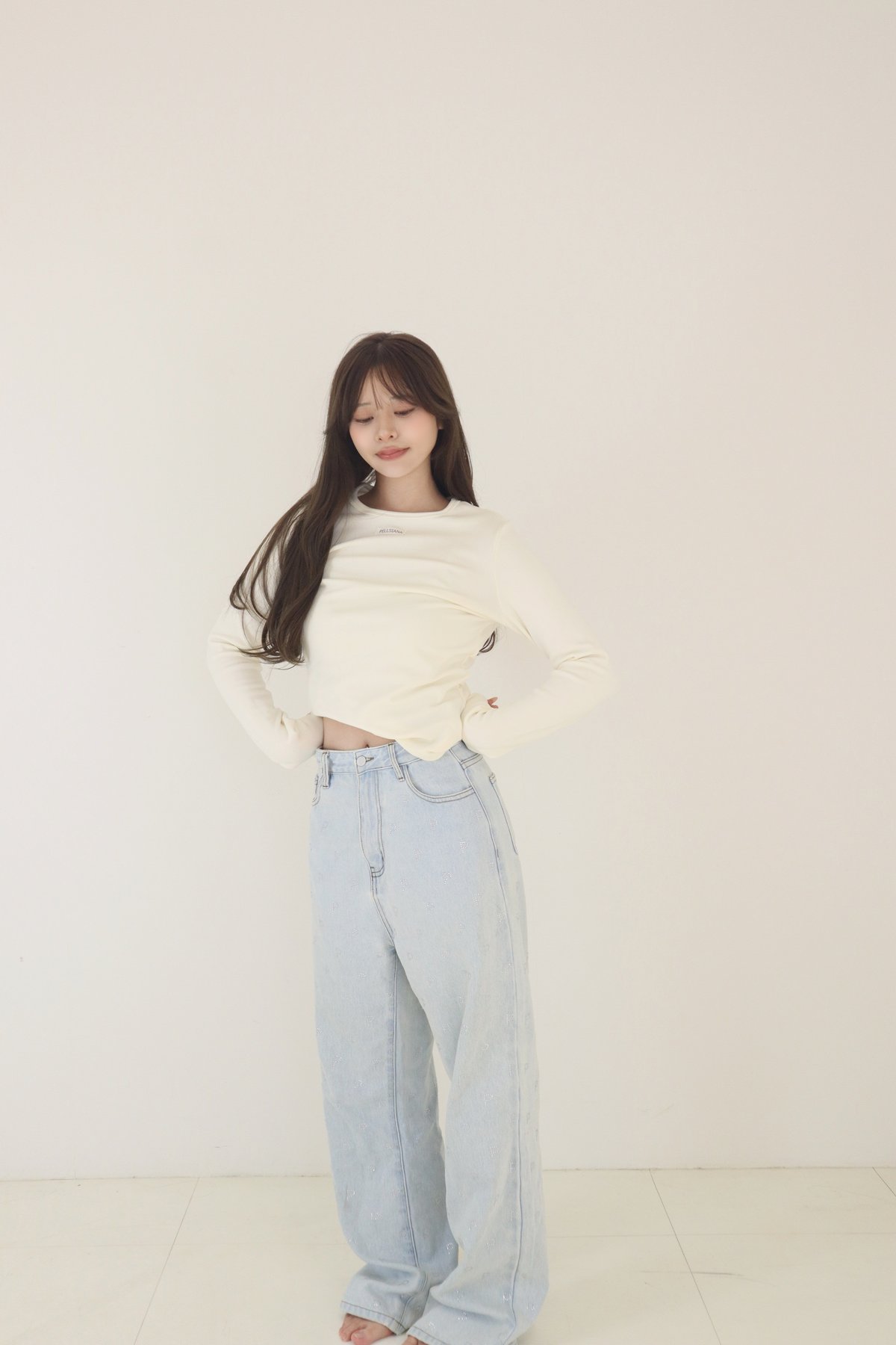 ⭐︎美品✨ペイントデニム 花柄 ラインストーン フェアリー y2k P』logo rhinestone denim | pellsiana