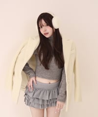 charm logo fur coat -Black- | pellsiana