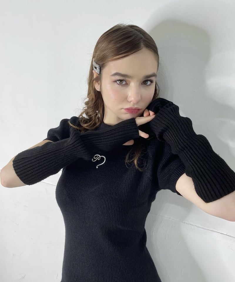 pellsiana heart logo knit one-piece BLACK | pel pellsiana heart logo knit one-piece BLACK | pel