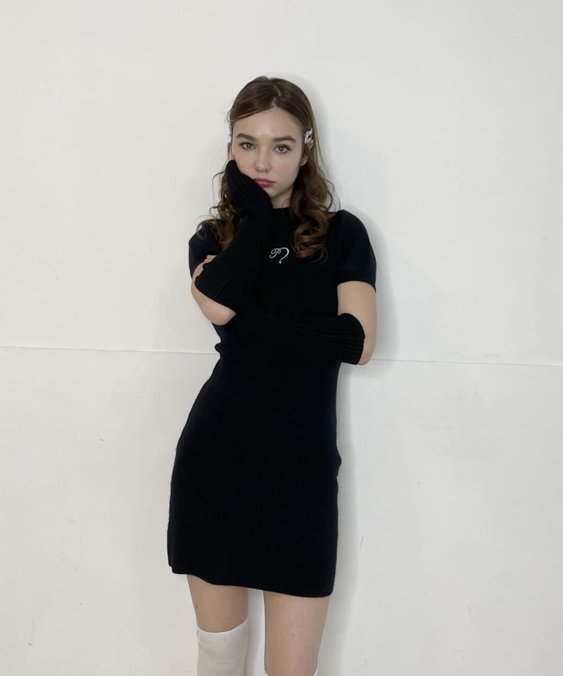 pellsiana heart logo knit one-piece BLACK | pel pellsiana heart logo knit one-piece BLACK | pel