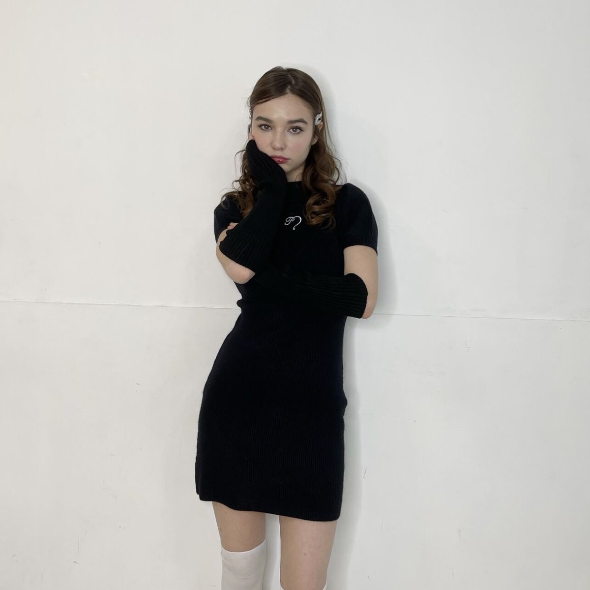 ワンピース pellsiana heart logo knit one-pieceWHITE pellsiana heart logo knit one-piece WHITE | pel