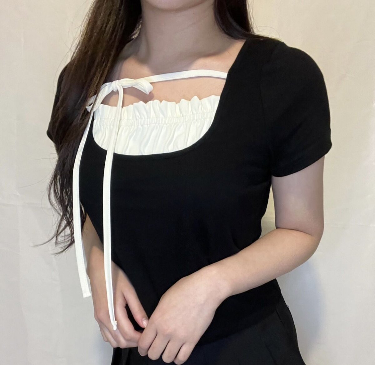 pellsiana ペルシャナ frill ribbon tops