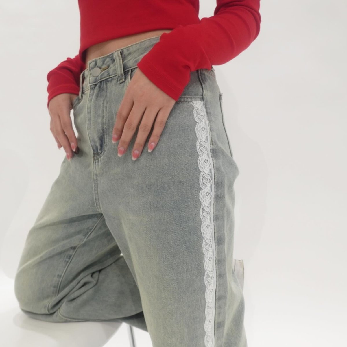 lace line over denim lace line over denim