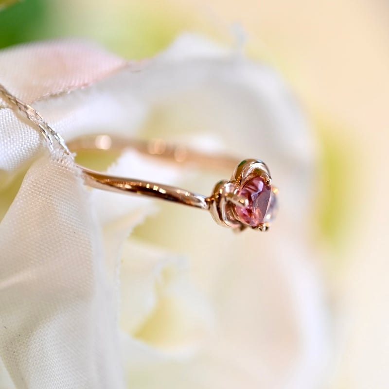 K18 ピンクトルマリン・ブルームーンストーンリング | エレガンスアライ