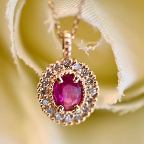K10 ルビーダイヤモンド　ネックレス