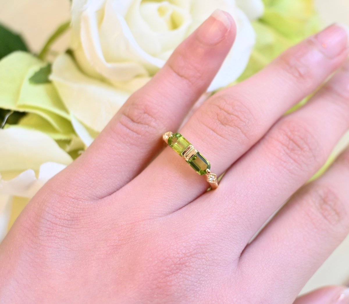 K18 ペリドットリング | エレガンスアライ