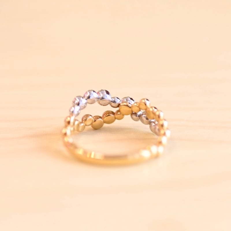 k18 Pt900 コンビ　ピンキーリング ダイヤモンド リング コンビ Pt900 K18 ダイヤ付 (Type-CM)