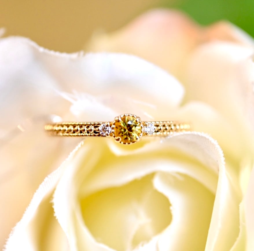 K18 イエローサファイアリング | エレガンスアライ