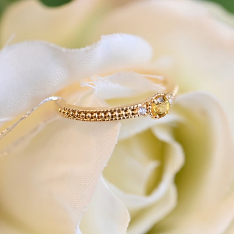 K18 イエローサファイアリング | エレガンスアライ