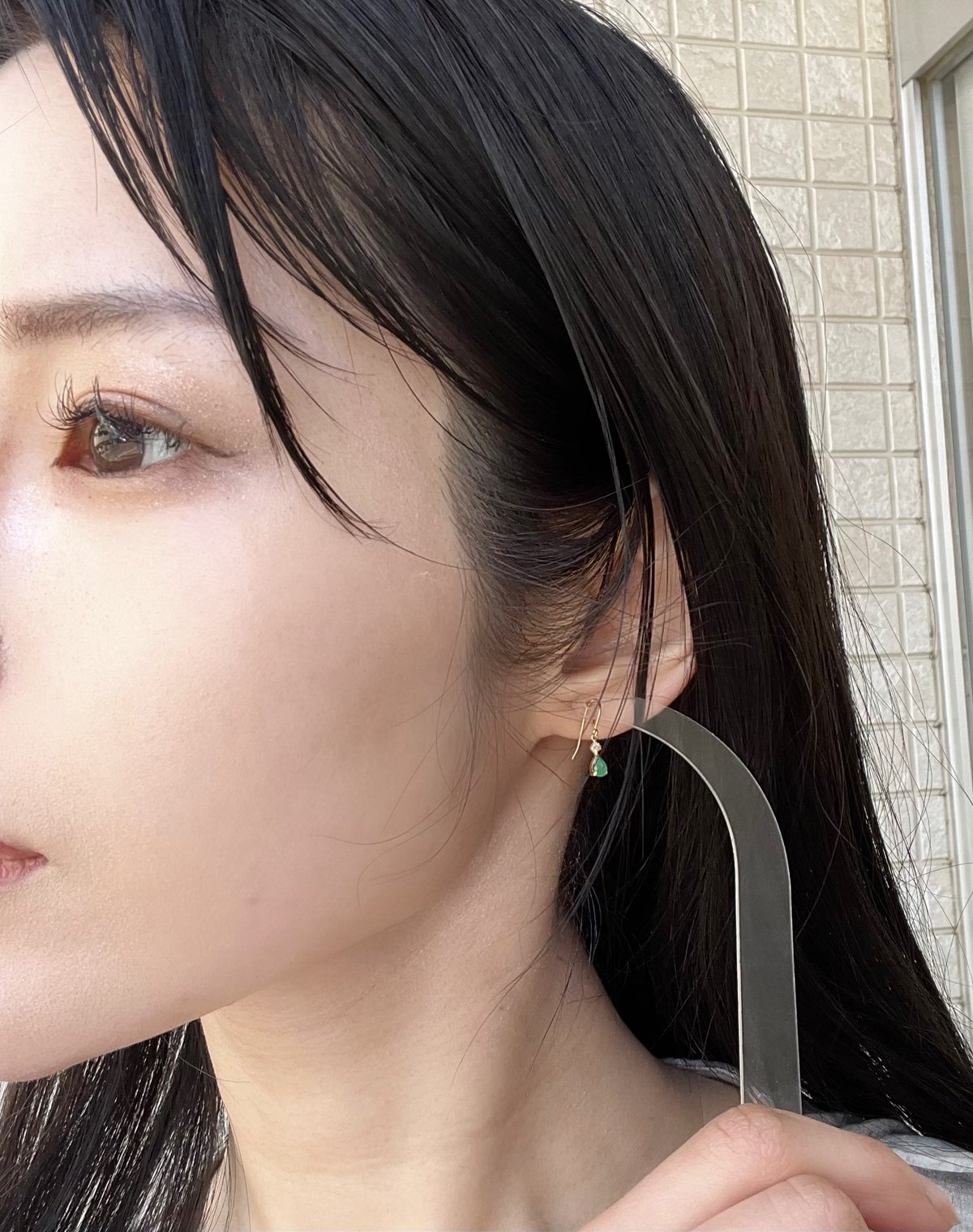 K18 エメラルドピアス | エレガンスアライ